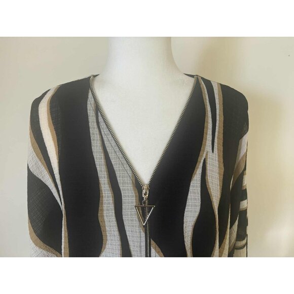 JOSEPH RIBKOFF Top Size 14 Black/Beige/Cream Attached Tank Style 203651 - Picture 3 of 10